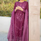 Dhanak-3PC Embroidered Shirt with Organza Embroidered Dupatta- 3242