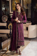 Dhanak-3PC Embroidered Shirt with Chiffon Embroidered Dupatta - 673