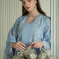 Dhanak-3PC Embroidered Shirt with Digital Printed Wool Shawl - 3301