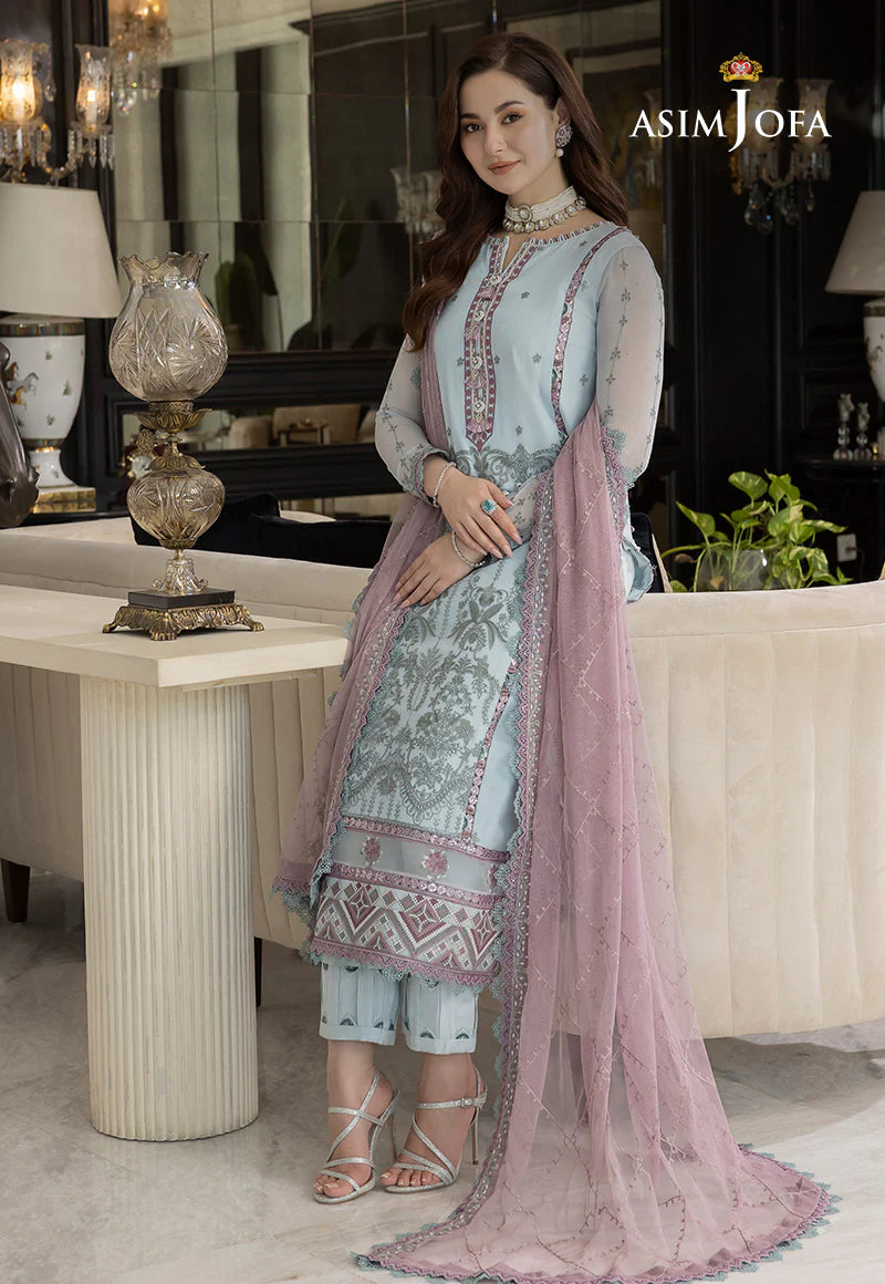 ASIM JOFA 3PC Lawn Embroidered With Chiffon Embroidered Dupatta-435