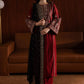 Dhanak -3PC Embroidered Shirt With Organza Sequence Embroidered Dupatta-3351