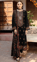 Dhanak-3PC Embroidered Shirt with Dhanak Embroidered Shawl - 1296