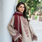 Dhanak-3PC Embroidered Shirt with Digital Printed Wool Shawl - 3576