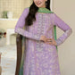 Dhanak-3PC Embroidered Shirt with Digital Printed Wool Shawl - 3307
