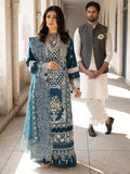 Dhanak-3PC Embroidered Shirt with Khadi Net Embroidered Dupatta - 6218