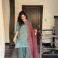 Dhanak-3PC Embroidered Shirt with Chiffon Embroidered Dupatta-3452
